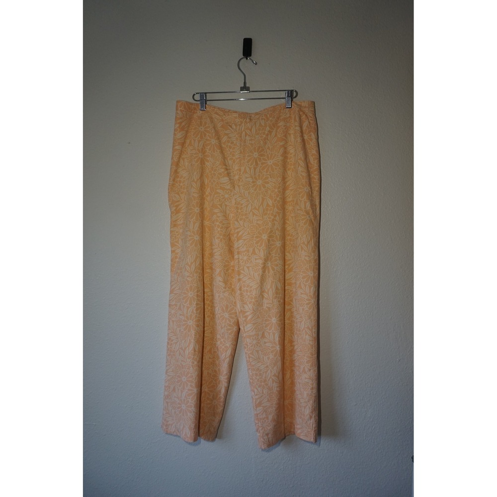 Tommy Bahama Silk Pants Floral Tropical Resort Coastal Peach Orange 14
